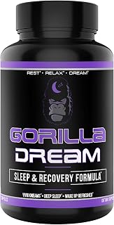 Gorilla Dream Sleep Supplement (120 Capsules) - Nootropic Infused Comprehensive Sleep & Recovery Supplement - GABA, Melatonin, Valerian Root, Magnesium, L-Theanine, Sensoril, Ashwagandha & More