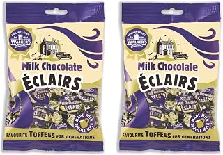 Walkers' Nonsuch Milk Chocolate Eclairs | Toffee with Whole Milk & Butter | Imported from the UK | British Classic Sweet Candy | Milky Flavored Dessert for Christmas & Parties | 5.29 Oz (Pack of 2)