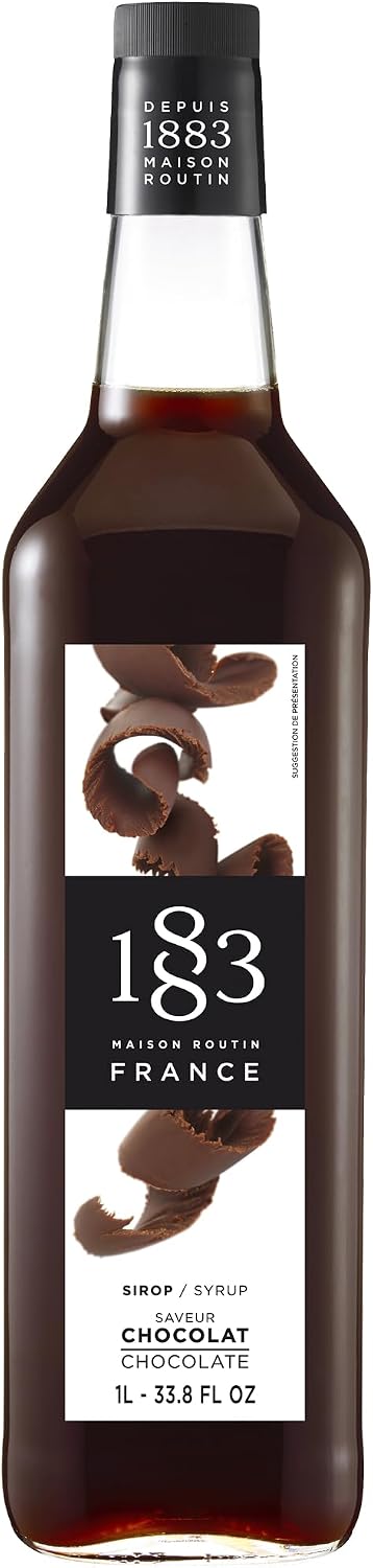 1883 Maison Routin Premium Chocolate Syrup for Cocktails & Mocktails Glass 1L