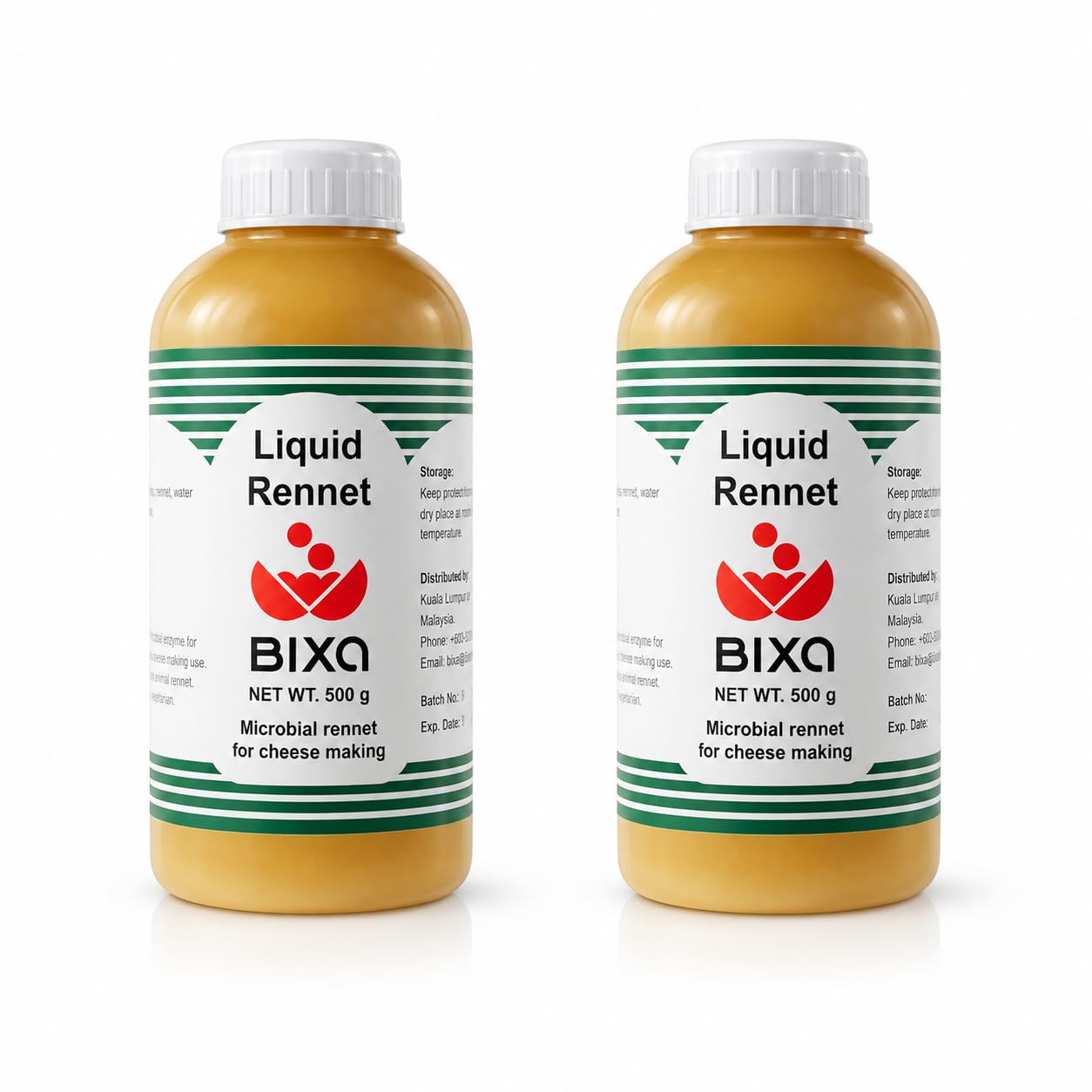 Bixa Liquid Rennet for Cheese Making, Cuajo Para Queso, 500ml, 2 Pack