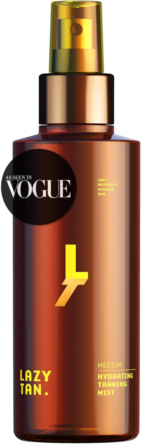 Lazy Tan Face Tan Mist - Self Tanning Mist, Waterproof, Effortless and Natural Looking, Gradual Sun Kissed Glow, Suitable for Face and Body, Hydrating Moisturiser with Vitamin C and Vitamin E