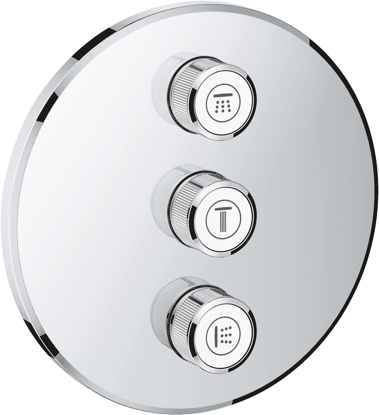 GROHE Grohtherm Smartcontrol Triple Volume Control Trim Set for Concealed Installation, with Three Valves Round Shape, Chrome Finish, Made In Germany By GROHE 29122000