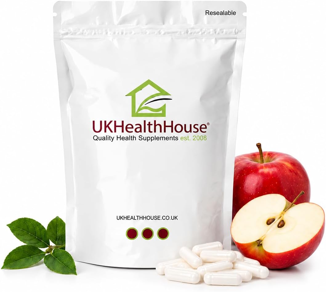UKHealthHouse Apple Cider Vinegar Capsules 600mg | High Strength ACV Not Tablets Not ACV Gummies Apple Cider Vinegar with Mother Tasteless & Vegans UK (120 caps)