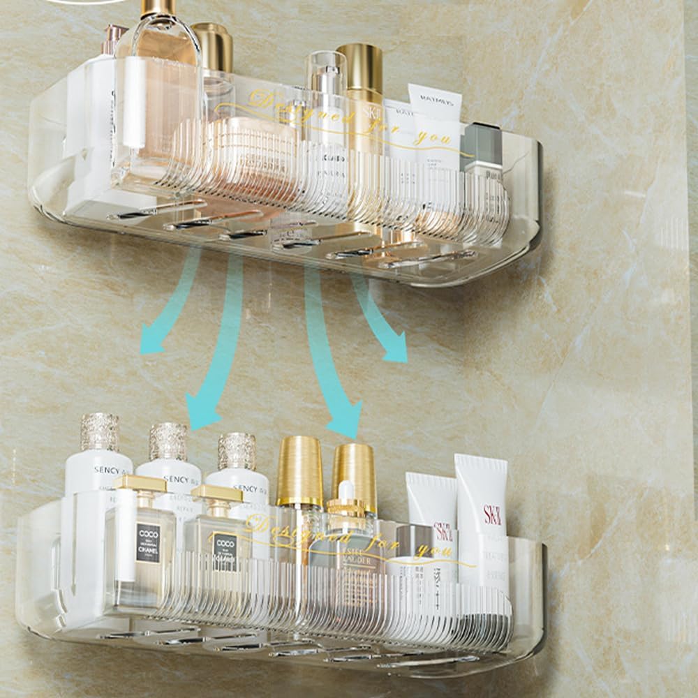 2 Piece Shower Shelf,Bathroom Shelf Without Drilling,Wall Mounted Shower Baskets,For Bathroom/Kitchen