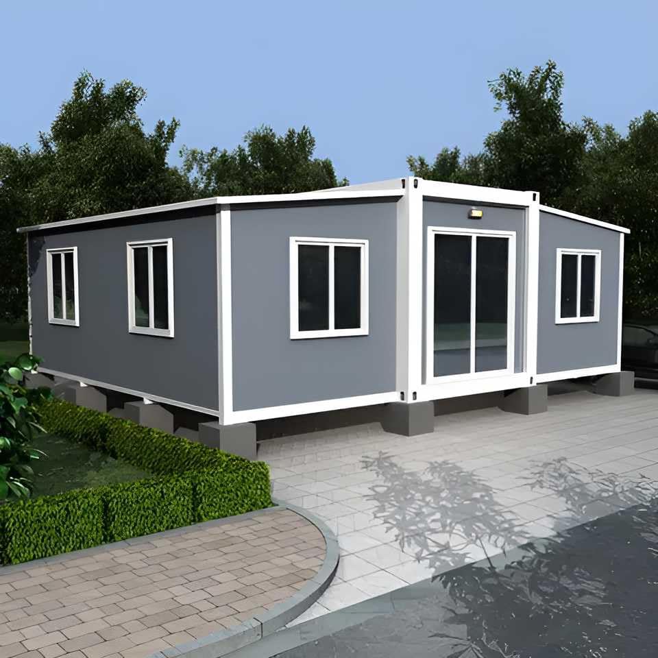 20ft House with Luxury Design, with 3 Bedroom, 1 Living Room, 1 Full Equiped Bathroom and Kitchen,Prefabricated Container House for Adults Living, Foldable Mobile Home Easy Setup & Move. (20ft)