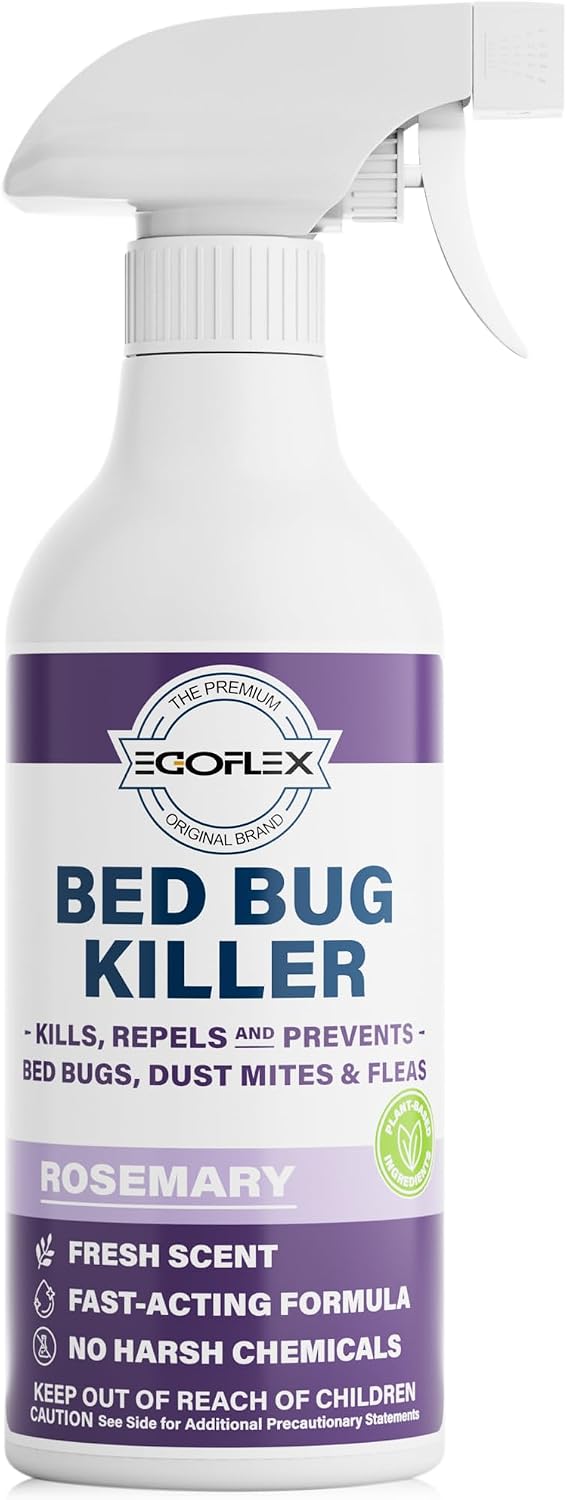 Bed Bug Spray for Home, Dust Mites, Fleas & Lice with Rosemary Scent 16 oz