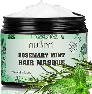Rosemary Mint Hair Mask For Damaged Dry Frizzy Hair,Against Dryness and Damage, Anti-Break Intensive Bond Repair Deep Conditioning Masque(380ML)