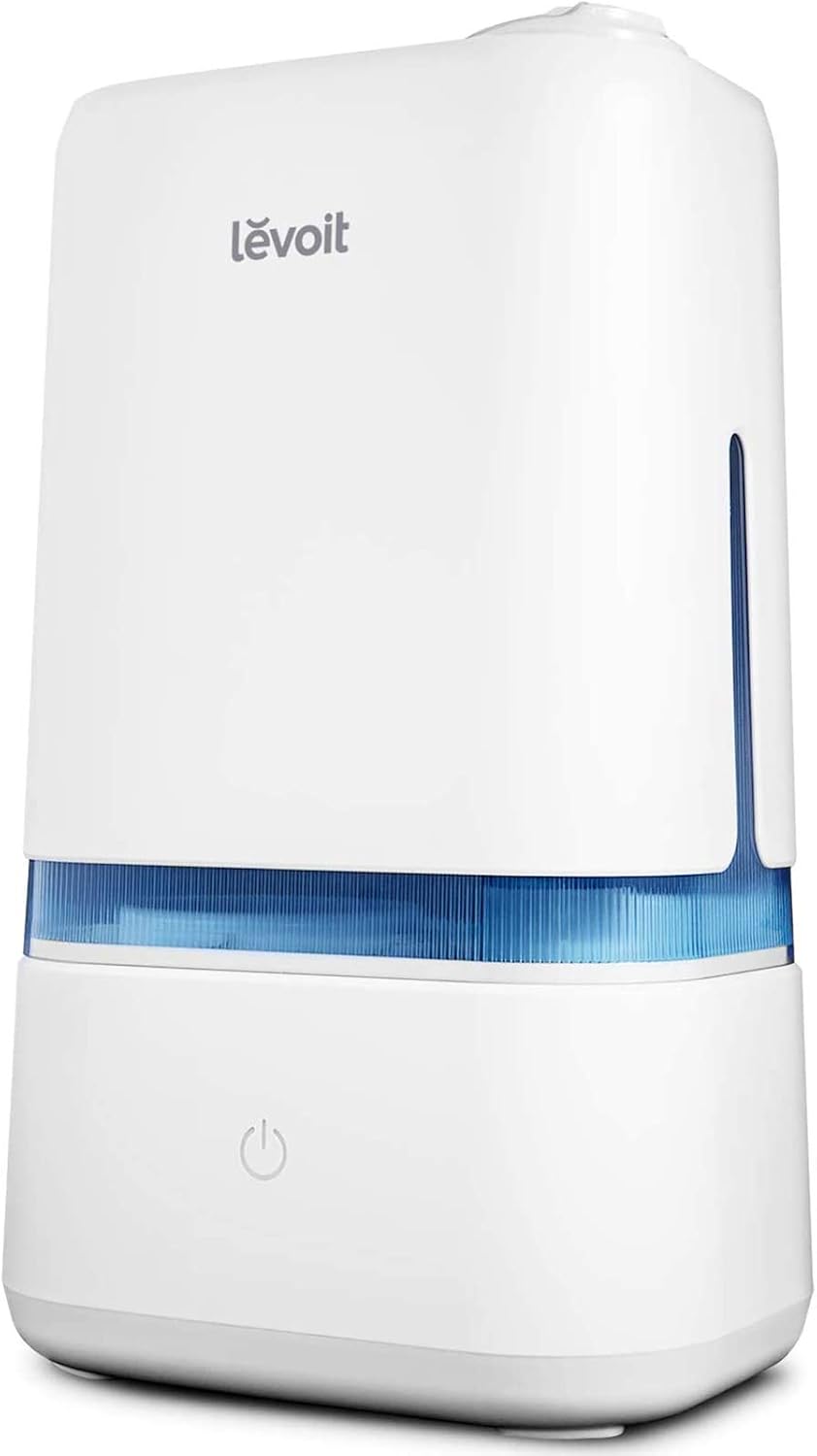 LEVOIT 4L Humidifiers for Bedroom Large Room & Essential Oil Diffuser, Quiet Cool Mist for Home, Baby and Plants, Last up to 40Hours, Dual 360ยฐ Rotation Nozzles, Handle Design, Auto Shut Off, Blue