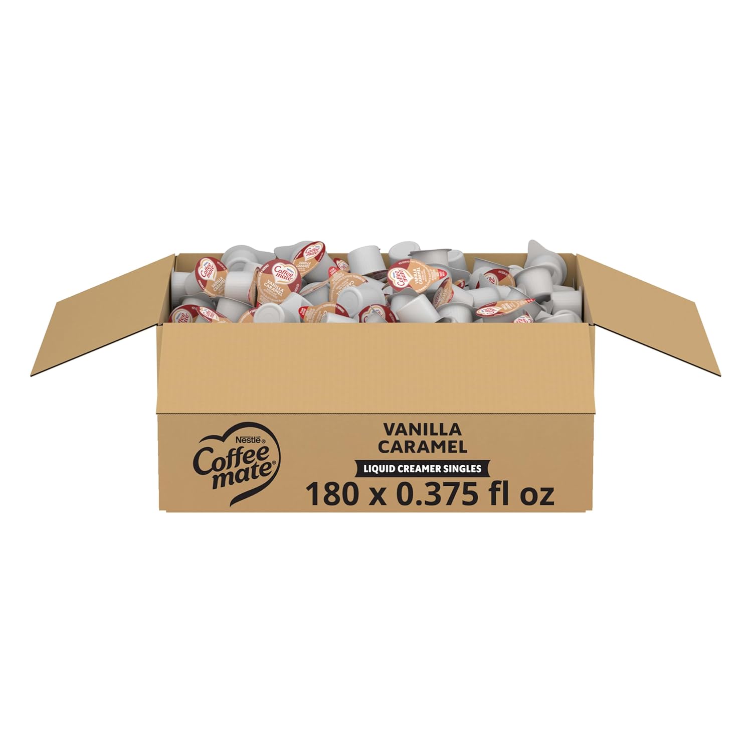 Nestle Coffee mate Coffee Creamer, Vanilla Caramel, Liquid Creamer Singles, Non Dairy, No Refrigeration, 0.375 fl oz Tubs (Pack of 180)