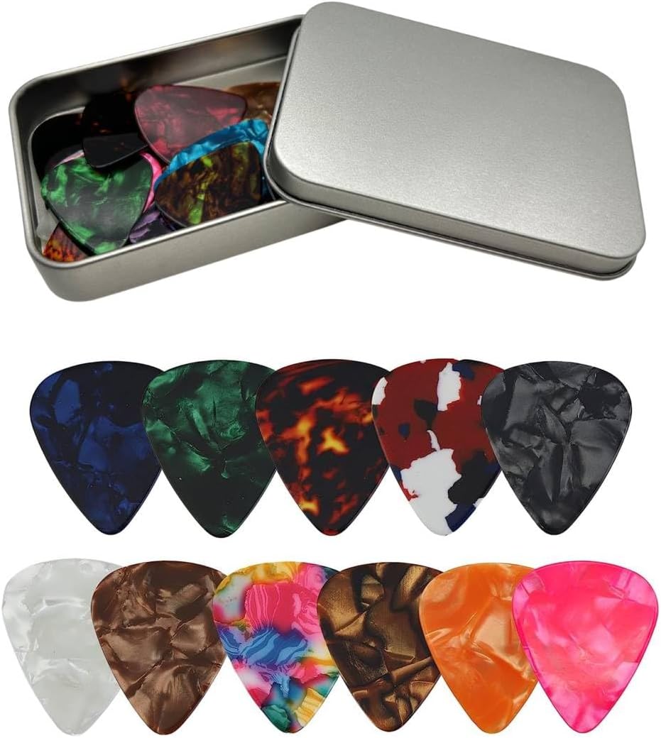 PPpanda Guitar Picks 24 pcs, Guitar Plectrums for Your Electric, Acoustic, or Bass Guitar,0.46mm-Thin,0.71mm-Medium,0.96mm-Heavy