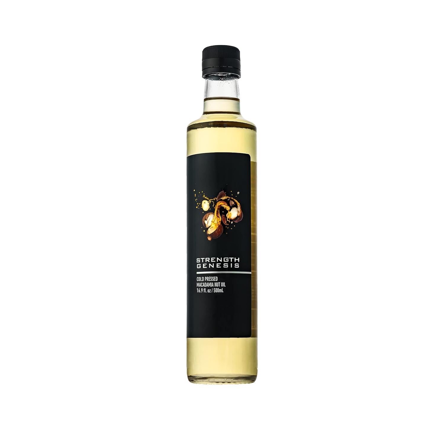 Strength Genesis Australian Macadamia Nut Oil, Cold-Pressed Macadamia Oil for Cooking, 500-Milliliter Bottle