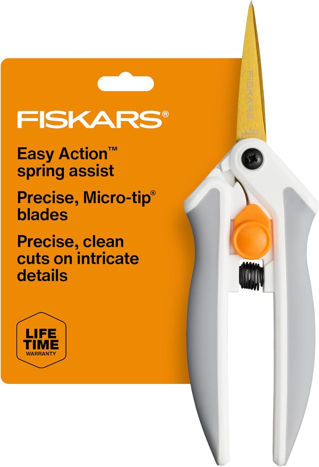 Fiskars 6" Easy Action Micro-Tip Titanium Detail Fabric Scissors