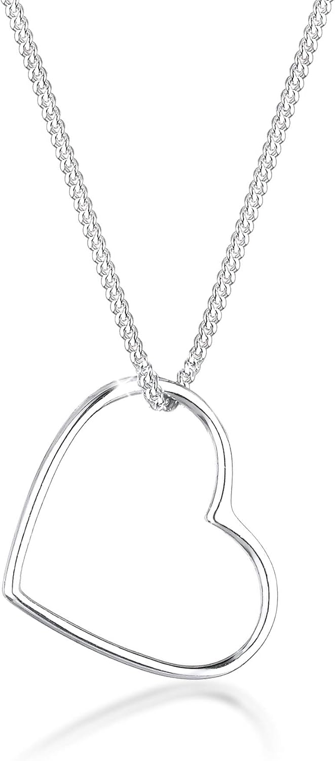 Elli Necklace Women Heart Pendant Filigree in 925 Sterling Silver