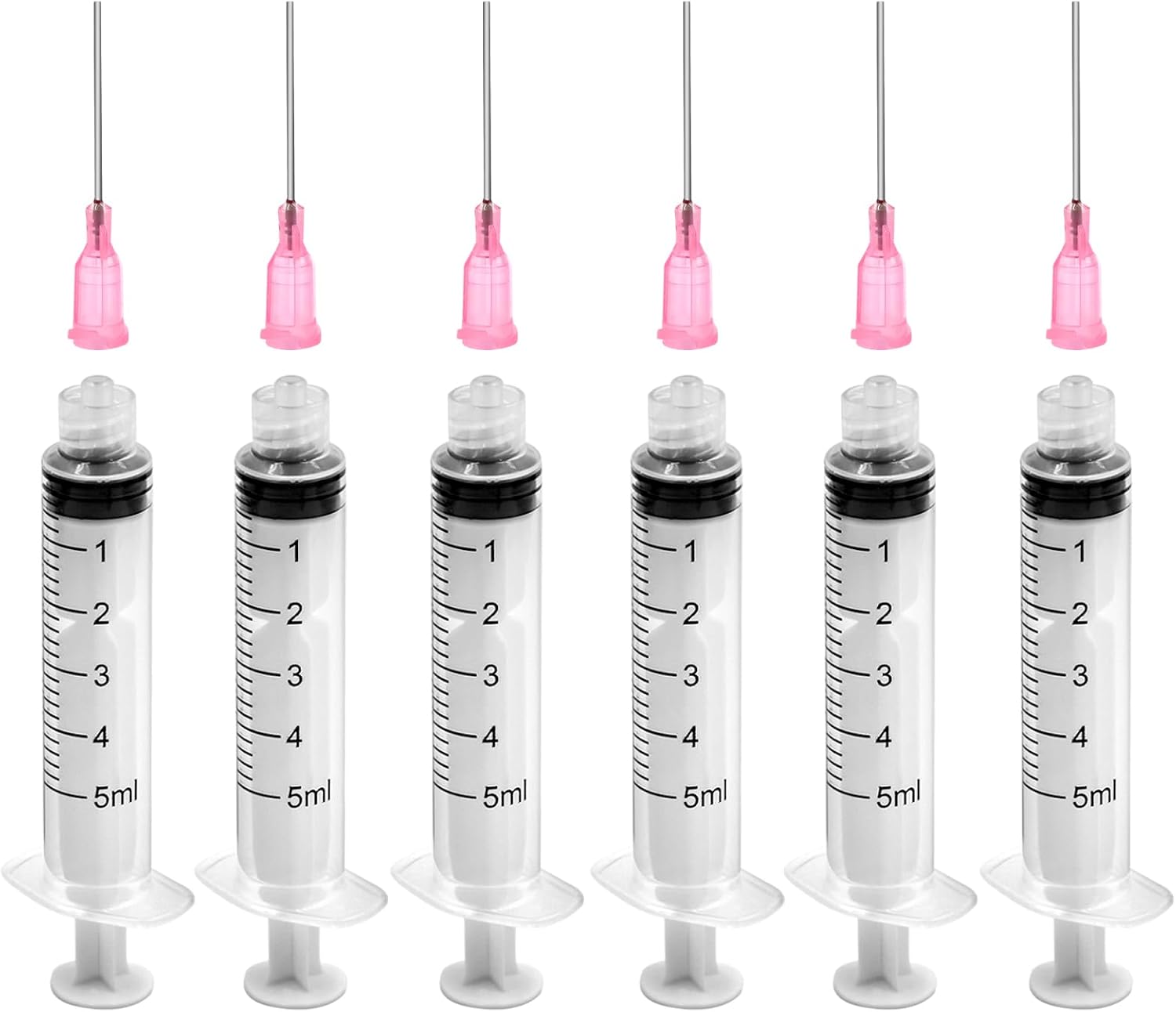 TOPBELIEF 12 Pcs Syringe 5ml, Plastic, Non-Sterile, Reusable, Blunt Needle, Lab, Industrial, Scientific, DIY, Craft, Ink Refill, Lubricant, Sealant