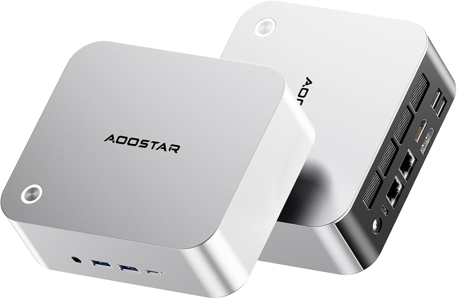 AOOSTAR MACO Mini PC, AMD R7 Pro 6850H Mini Computer (8C/16T, up to 4.75GHz), 24GB RAM 1TB SSD with 3 M.2 Slots, Dual 2.5G LAN&USB4, OCuLink, Supports 4-Screen Output, Mini Desktop PC for Home/Office