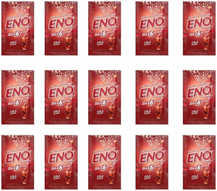 ENO Fruit Salt Cola Flavour Fizz | 5g Sachets, Pack of 15 | Fast Relief Antacid for Heartburn Indigestion Stomach Upset