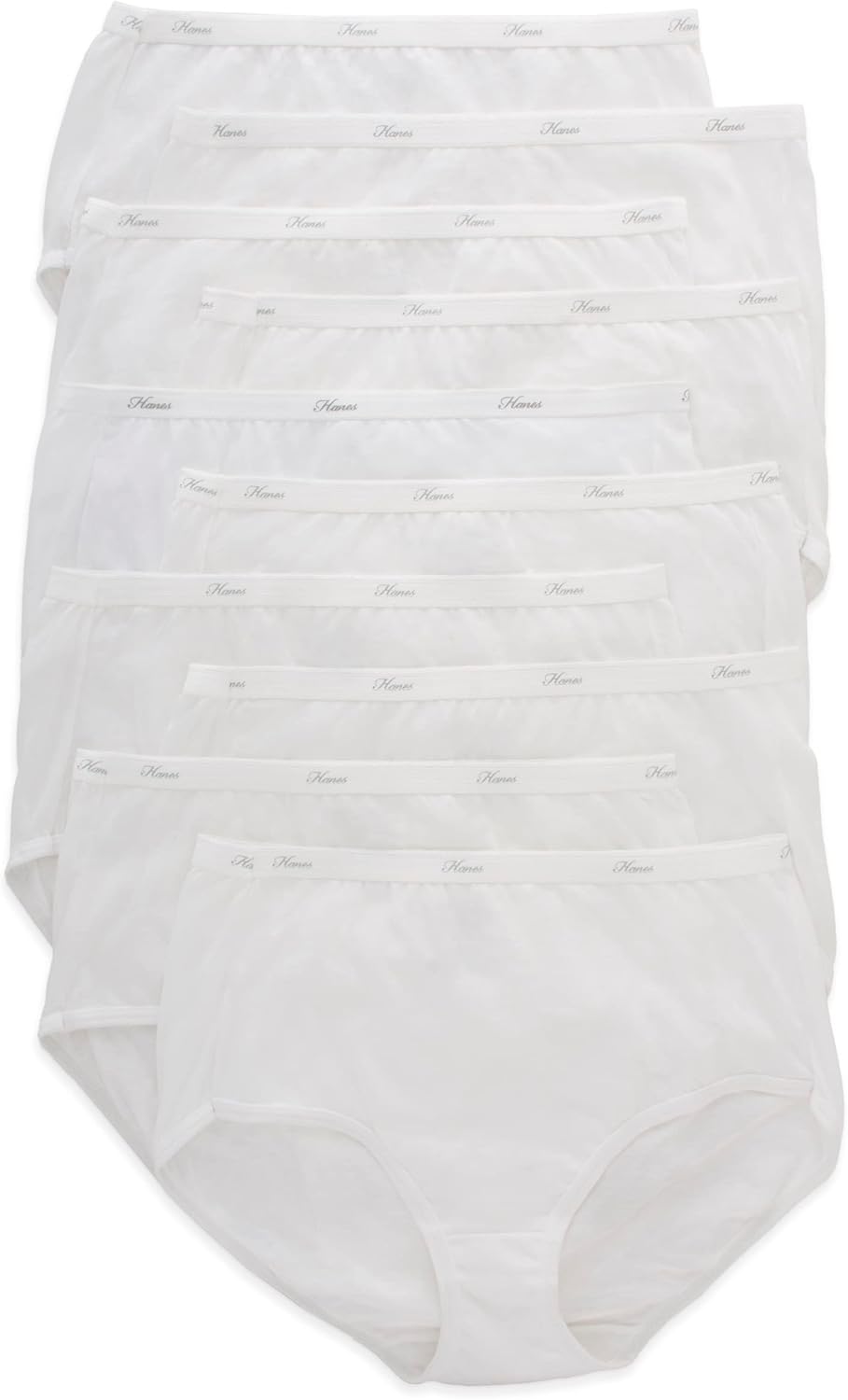Hanes Women's Cotton Brief Value Pack, 10-Pack, Assorted Brief Underwear (Colors May Vary)