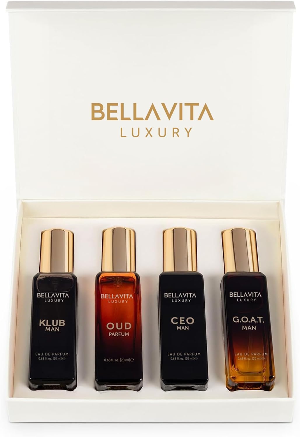 BellaVita Luxury Men's Perfume Gift Set | 4 x 20 ml | Perfume for Men