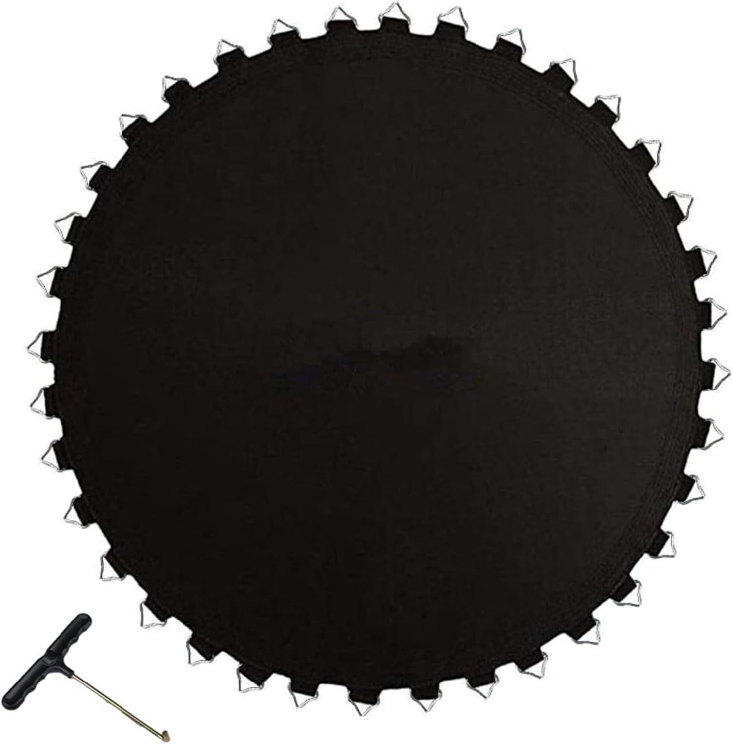 Ssguopte Trampoline Mat with 72 V-Rings Fit 12ft Frames ＆ 6.5" Spring, Trampoline Replacement Mat High Elasticity UV & Water Resistant Round Replacement Parts