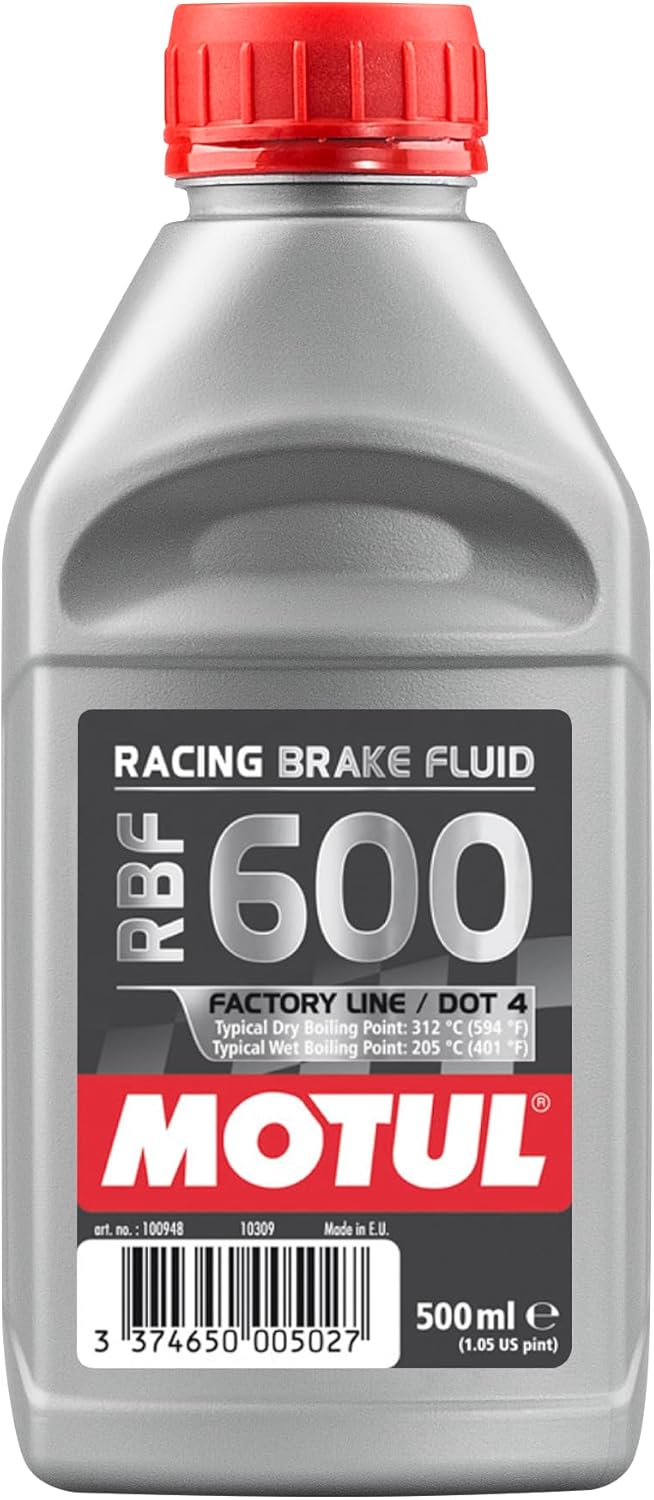 Motul RBF 600 Brake Fluid DOT 4 – Racing & High Performance 100% Synthetic Brake Fluid for Cars & Motorcycles, Track Day, Street & Performance Applications 500ml (2 Pack)
