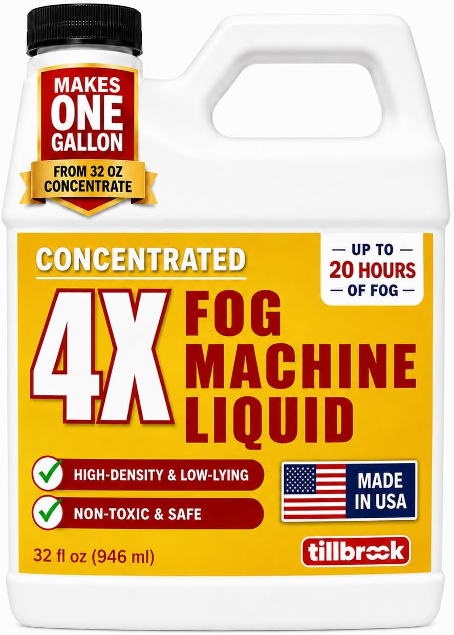 Fog Machine Liquid Concentrate, 32 oz, Makes 1 Gallon, High-Density Fog
