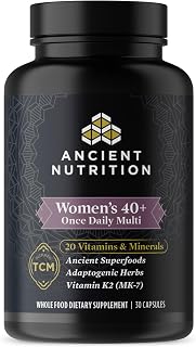 Ancient Nutrition Multivitamin for Women, Ancient Multi Women's 40+ Once Daily Vitamin Supplement, Vitamin B, Vitamin C and Vitamin K2, Folate and Iron Supplement, Supports Bone Health, 30ct