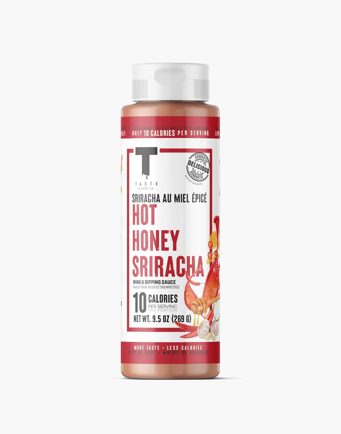 Taste Flavor Co. Wing Sauce and Marinade, Great Tasting, Keto Friendly, Low-Calorie Sauce (Hot Honey Sriracha)