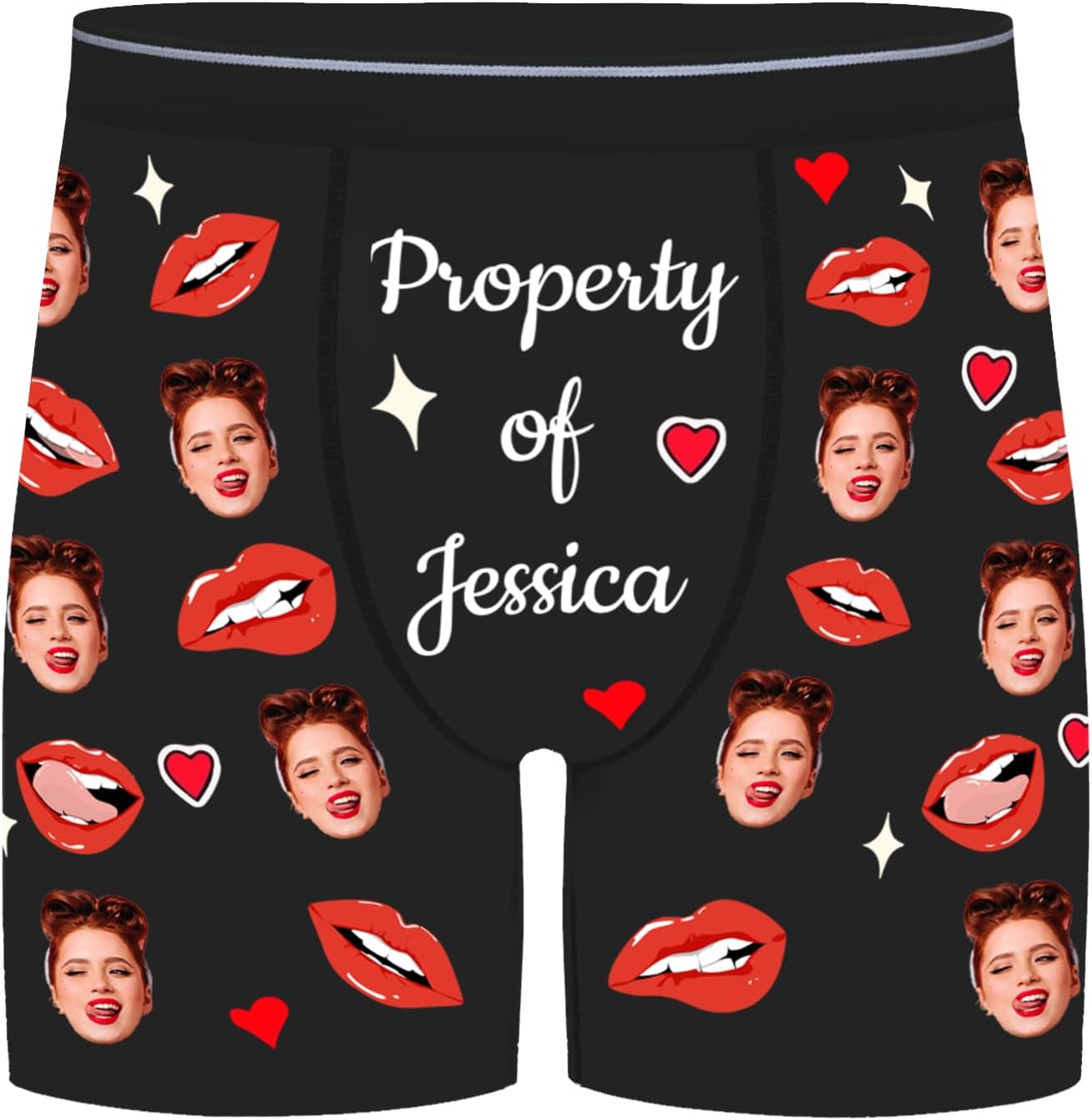 FUMNEEDIY Custom Boxers for Men, Personalised Long Underwear, Boxers with Face on Them, Gifts for Boyfriend Husband