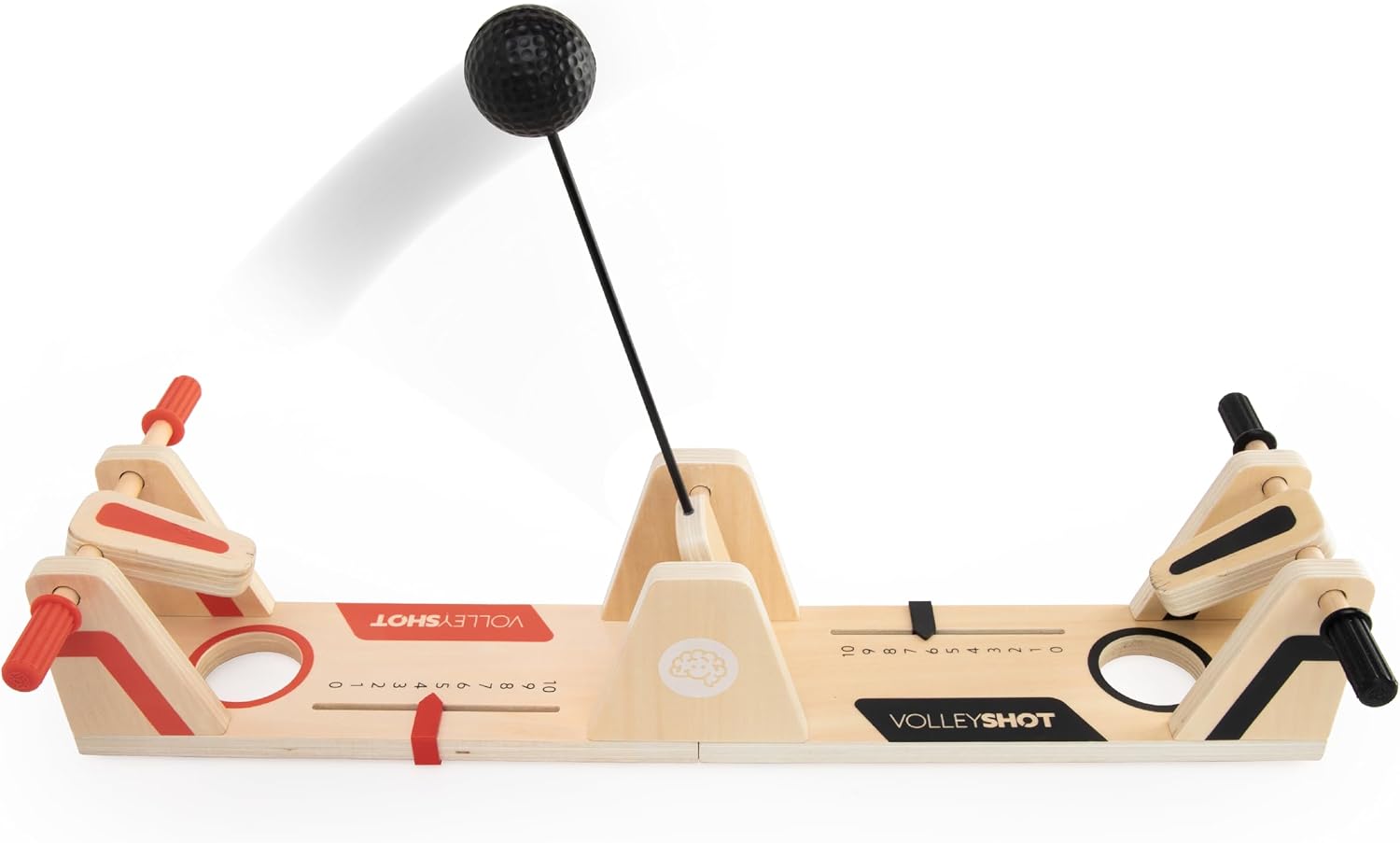 Fat Brain Toys VolleyShot | Back and Forth Paddle Ball Table Top Game | Wooden Toy With Built-in Score Sliders | Kids Toys for 8 Year Olds and Older, S