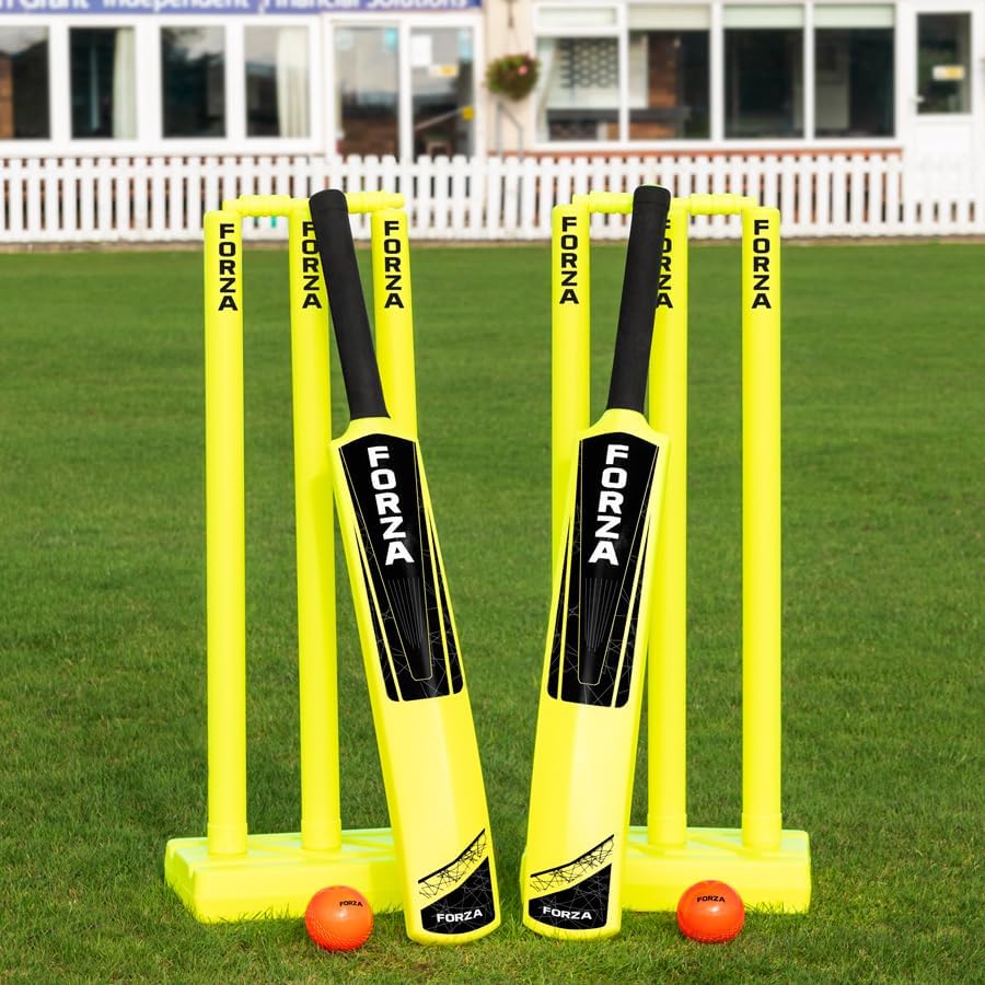 FORZA Garden Cricket Set - Available in 3 Sizes | Full Set or Half Set | Lightweight Cricket Equipment