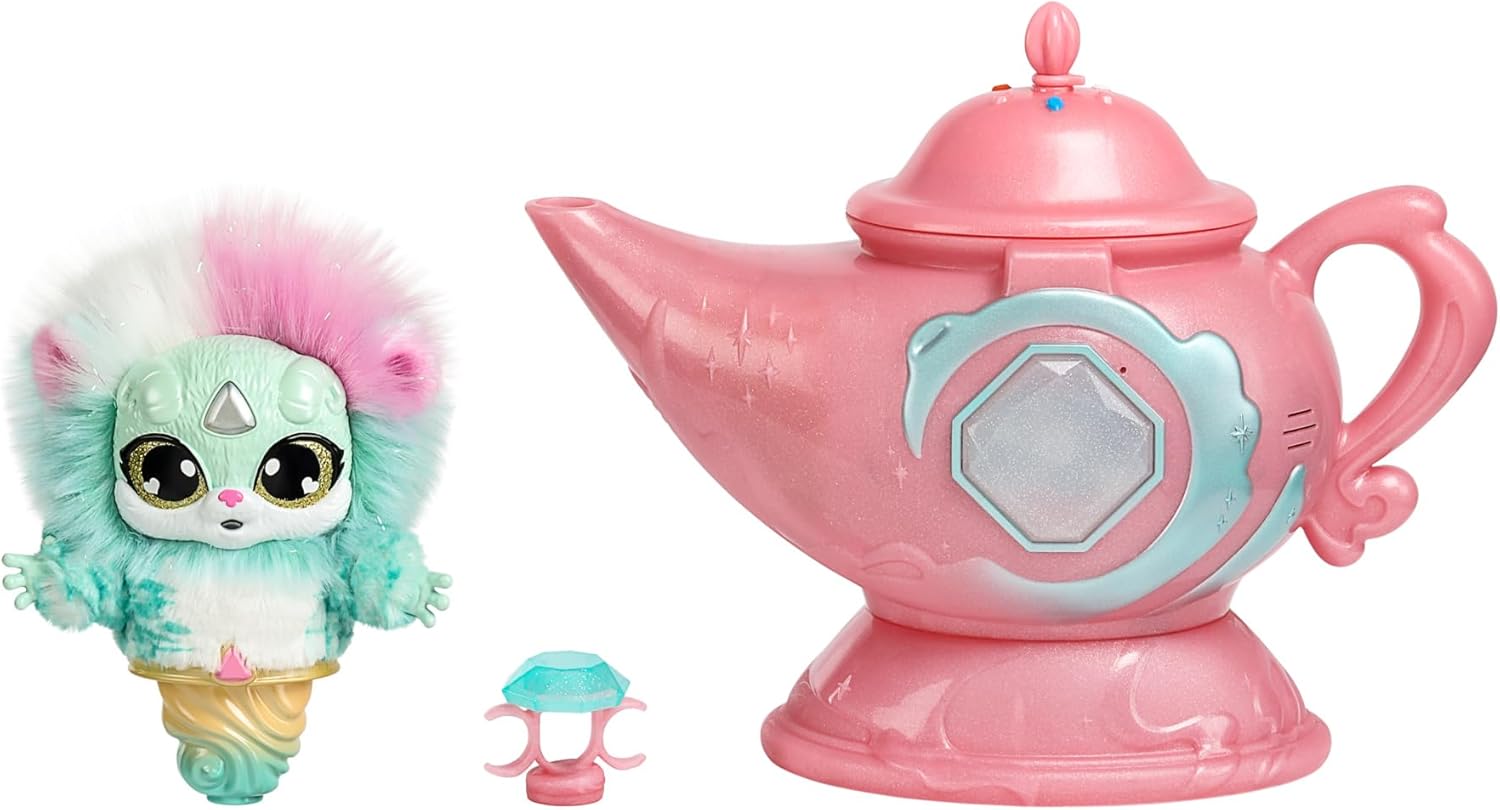 Magic Mixies Magic Genie Lamp with Interactive 8" Plush Toy and 60+ Sounds and Reactions. Reveal a Genie Mixie from The Real Misting Lamp. Gifts for Kids, Ages 5+ - Amazon Exclusive
