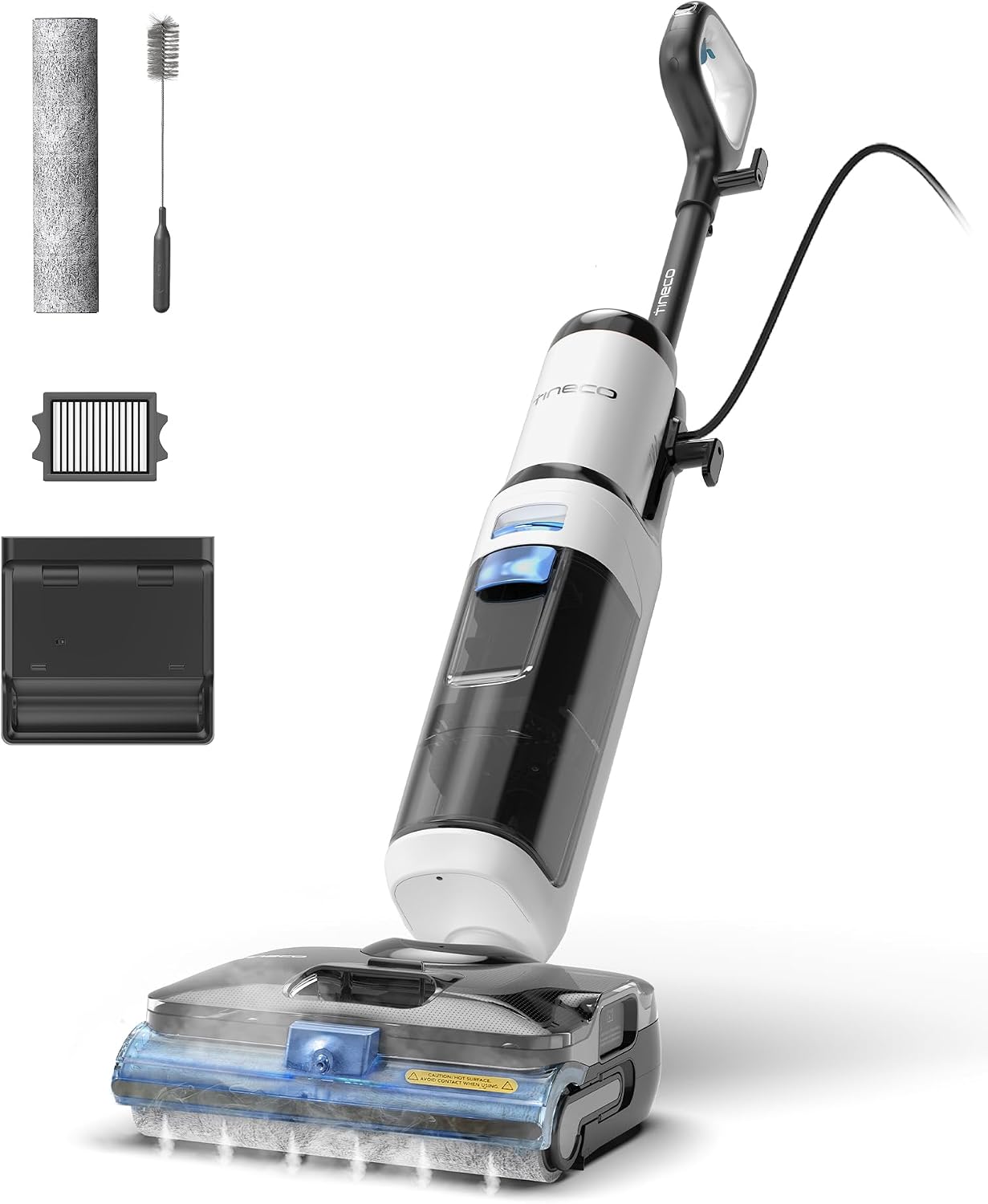 Tineco FLOOR ONE S6 Stretch Steam Corded Wet Dry Vacuum Steam Mop All-in-One, BoostSteam, 160℃ High-temp Steam Cleaning, 180° Lay-Flat, Anti-Tangle Design, FlashDry Self-cleaning