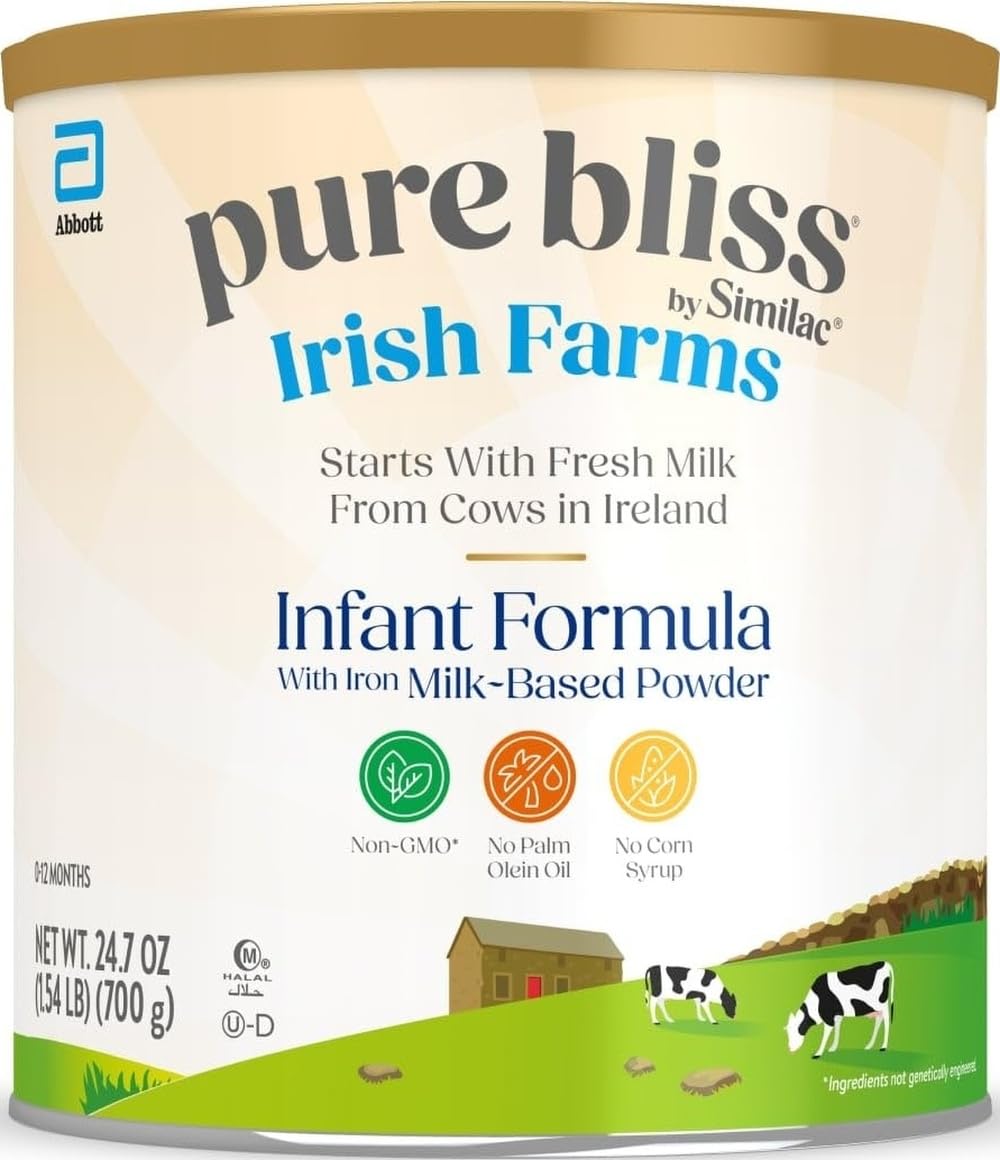 Pure Bliss Irish Farms, Easy-to-Digest Baby Formula, Infant Formula, 0-12 Months, 24.7-oz Can
