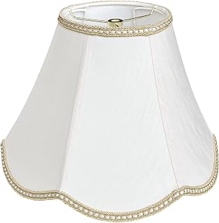 Small bell shaped lampshade,TOOTOO STAR 6" x 13" x 9.25" scalloped spider shade, handmade beige DIY table lamp shade