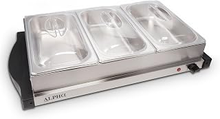 Alpha Living 3x2.5 QT Food Warmers for Parties Buffet Servers and Warmers – Premium Catering Supplies Buffet Display – Stainless Steel Electric Food Warmers with Temperature Control