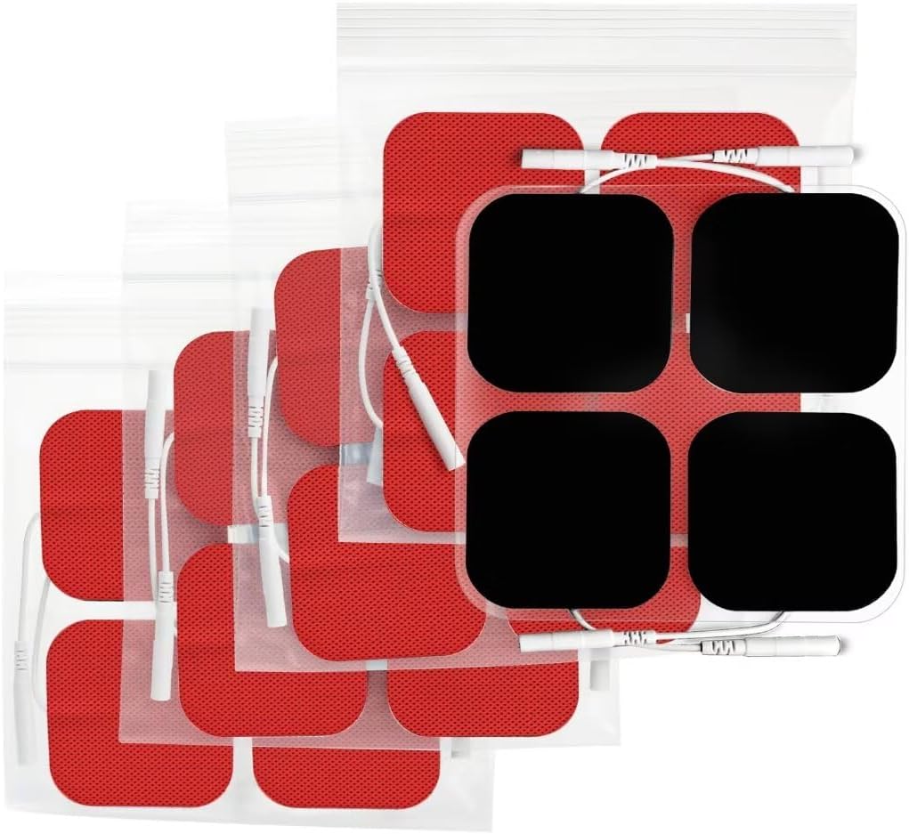 AUVON TENS Unit Pads Electrode Patches with Upgraded Self-Stick Performance and Non-Irritating Design for Electrotherapy (Red)