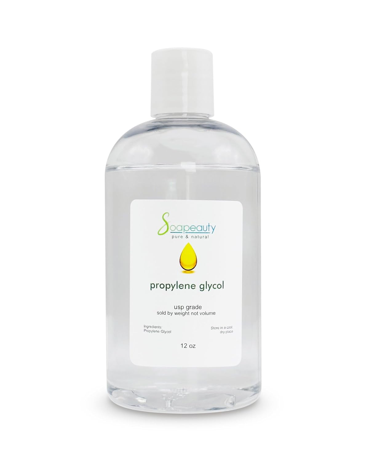 Soapeauty Propylene Glycol USP Grade 99.9% Pure | Non-GMO | for Skincare, Soap Making & DIY Formulations | 12 oz