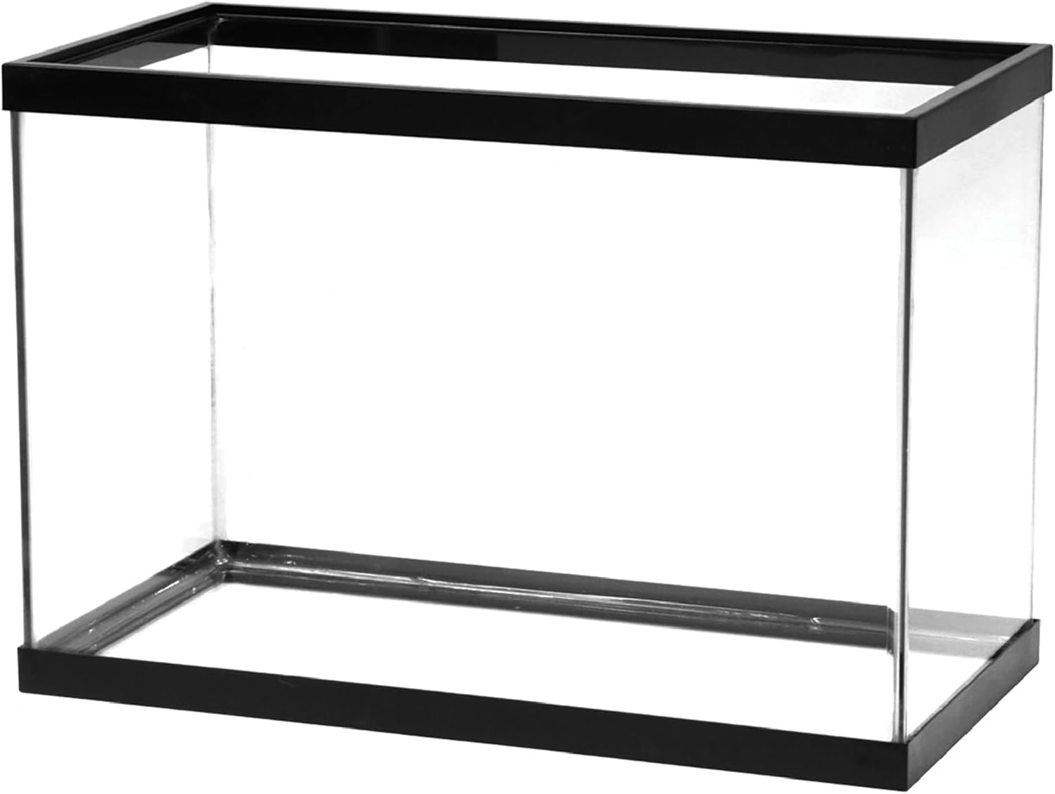 Aqueon Glass Aquarium Tank, 20 Gallon High Fish Tank, High-Clarity Glass Construction, Freshwater & Saltwater Compatible, Black Trim, 25" x 13.25" x 17.25"