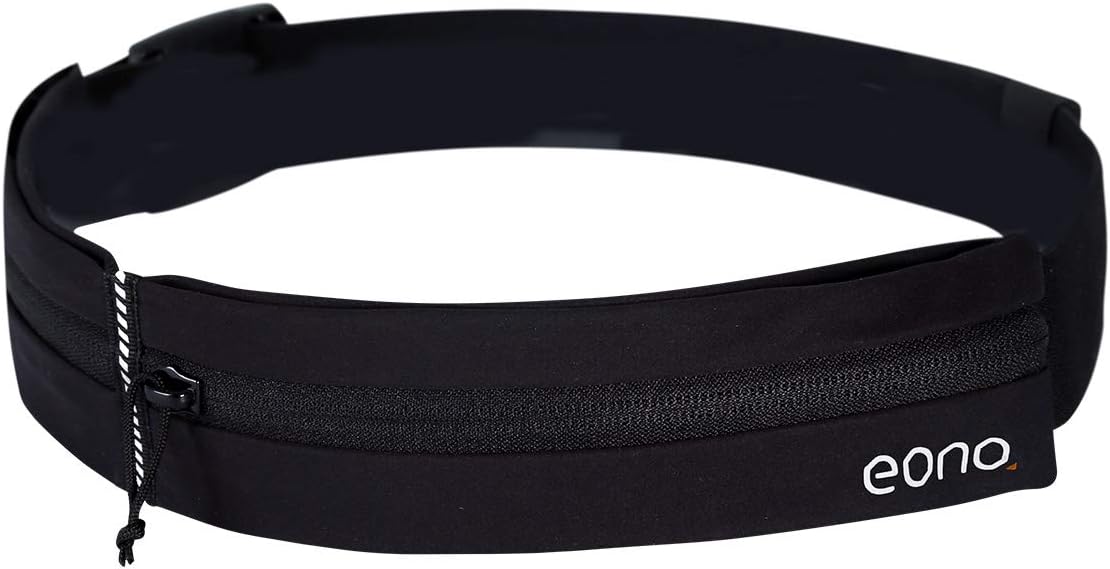 Eono Water Resistant Running Belt with Adjustable Elastic Strap, Large Capacity Running Waist Pack for Workouts, Exercise, Cycling, Walking, Travel & Outdoor Activities