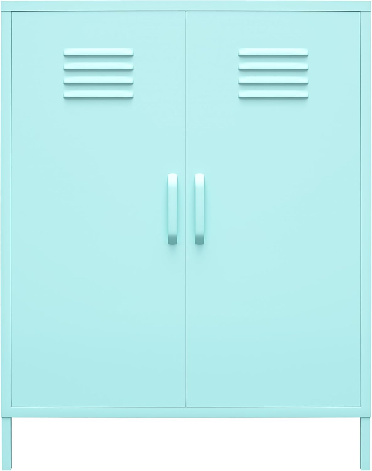 Novogratz Cache 2 Door Metal Locker Storage, Mint Cabinet