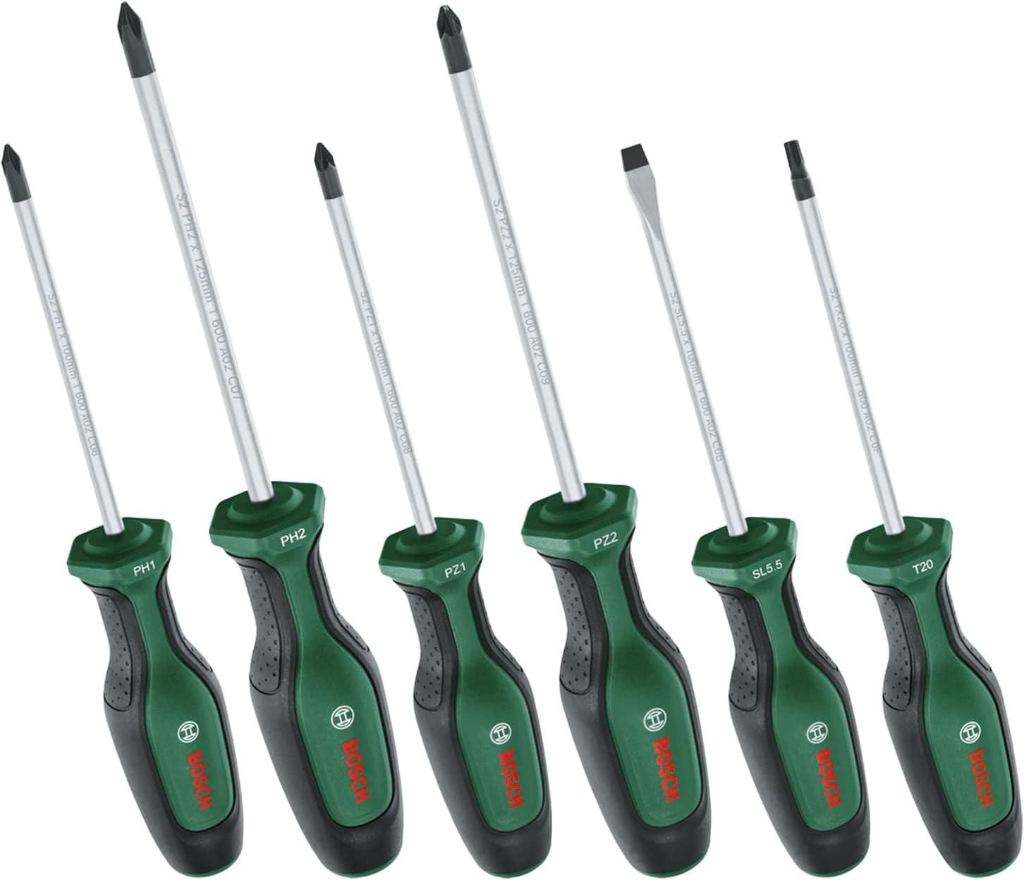 Bosch Screwdriver Set 6-Piece (6X High-Performance Screwdrivers for DIY; S2 Steel; Softgrip; Magnetic Tip) - Amazon Edition