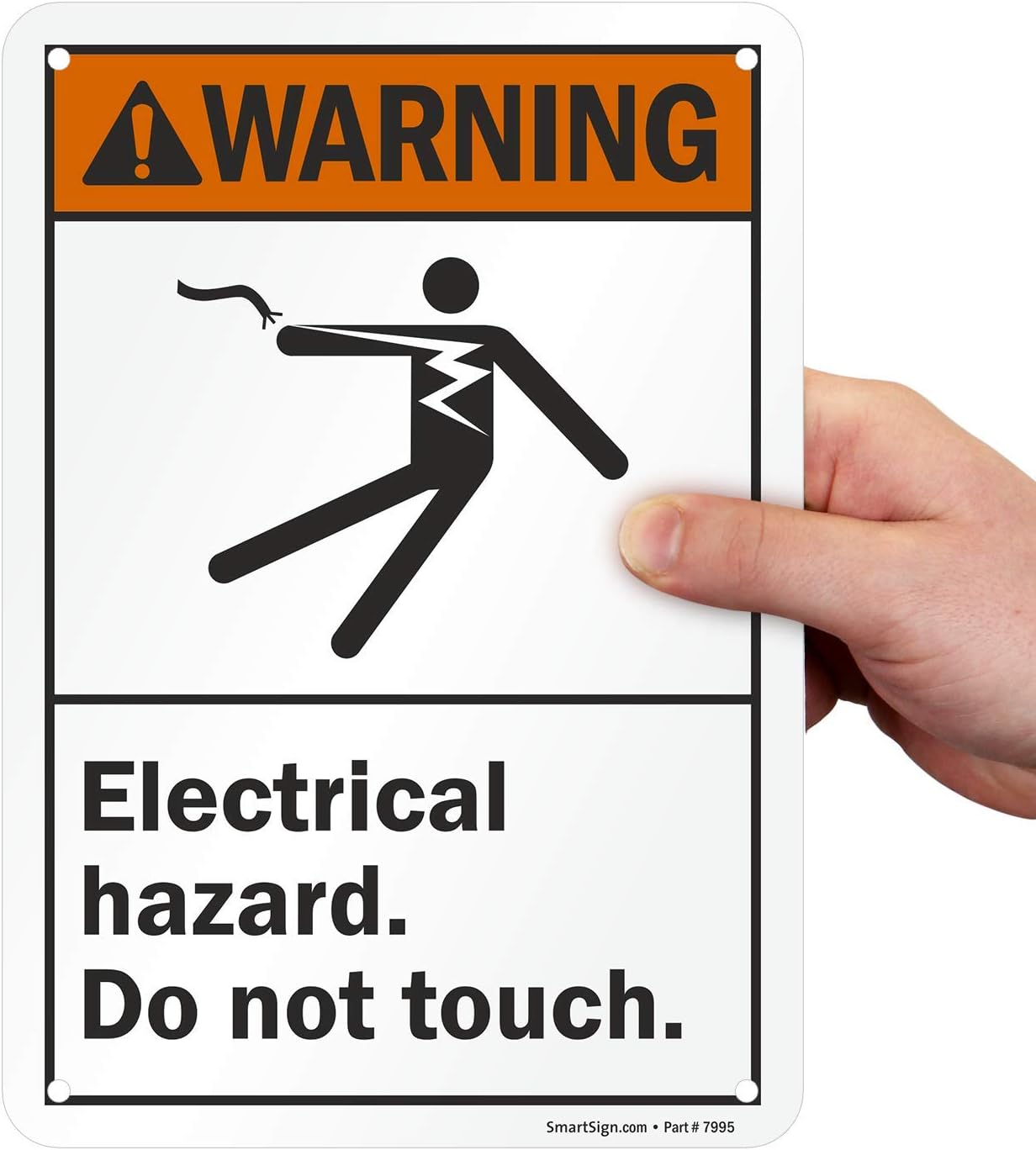 SmartSign "Warning - Electrical Hazard, Do Not Touch" Sign | 7" x 10" Aluminum