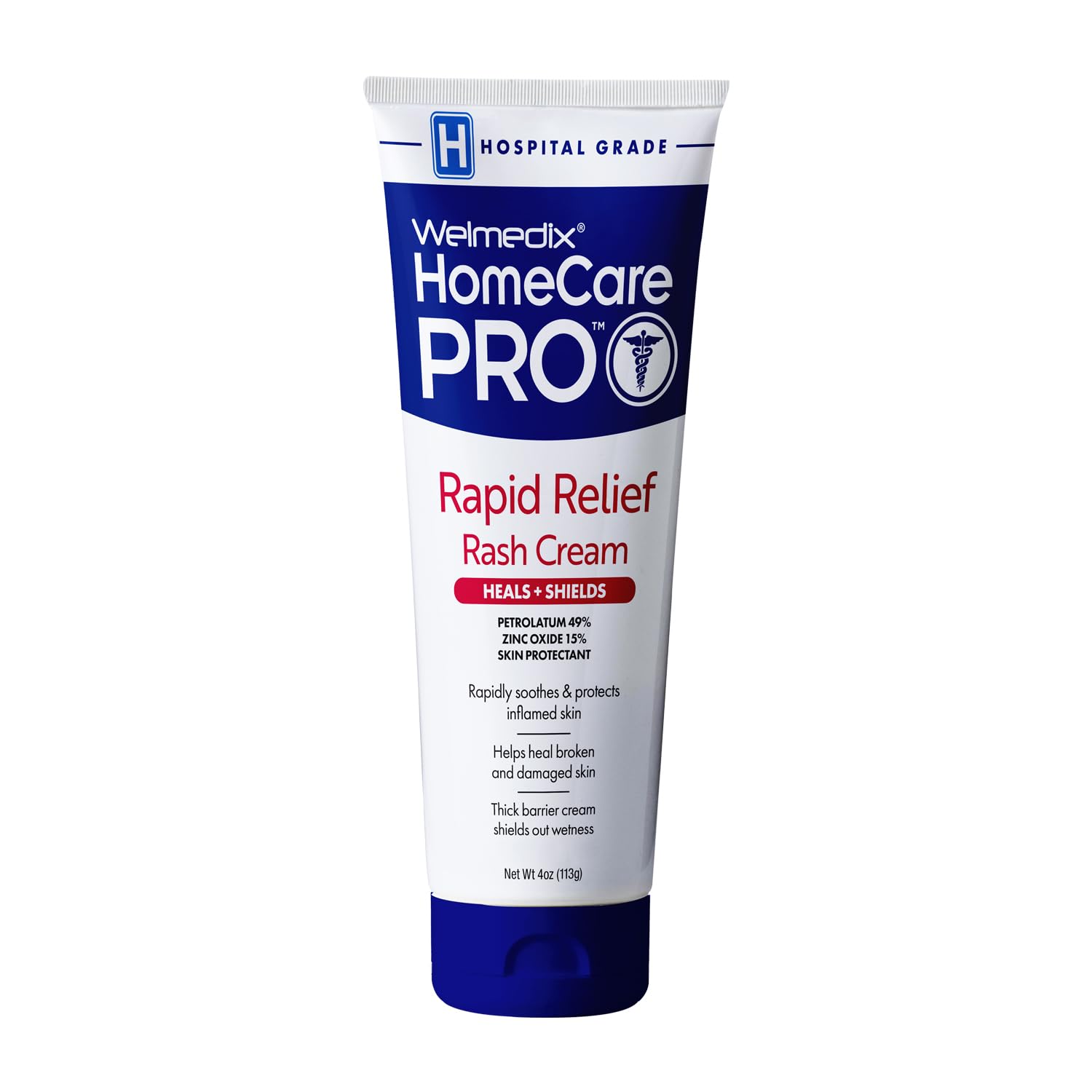 HomeCare PRO Rapid Relief Adult Diaper Rash Cream – Extra Thick, Moisturizing Barrier Cream for Incontinence and Healing Cream/Zinc Oxide Cream/Skin Cream, (4oz Tube)