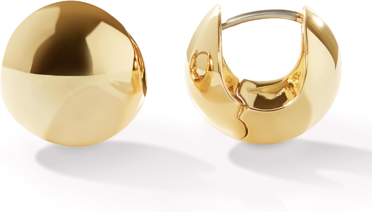 Ana Luisa Sphere Hoop Earring -Abby and Dakota Styles Womens Earrings - Trendy 14K Gold Plated, Silver Rhodium Plated w/Blue Marble - Mini Huggie Hoop Earrings for Women Hypoallergenic & Tarnish-Free