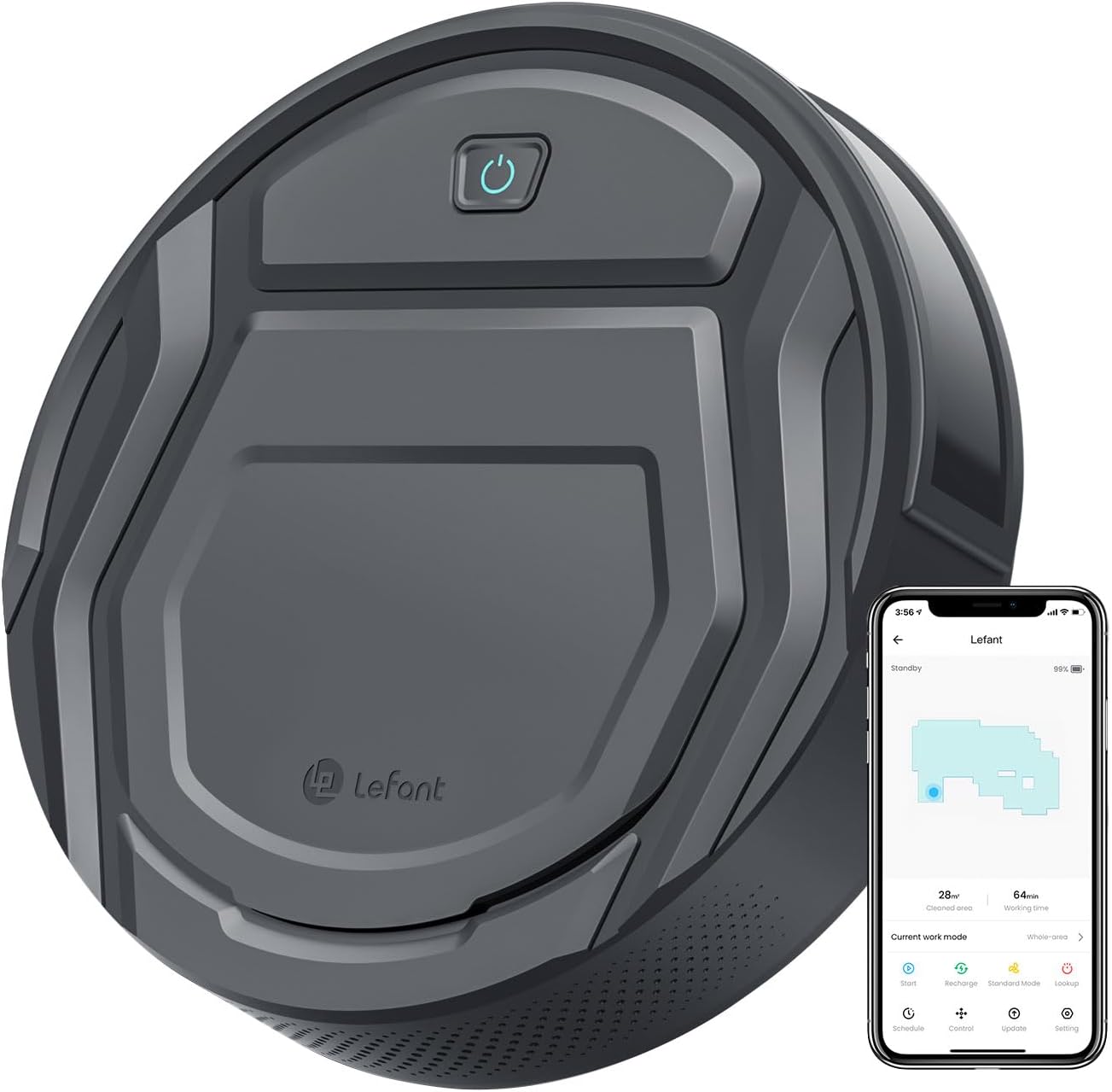 Lefant Robot Vacuums, 2200Pa Suction, 120 Min Runtime, WiFi/App/Alexa Control, Anti-Collision/Drop Sensor, Self-Charging Robotic Vacuum Cleaner, Slim