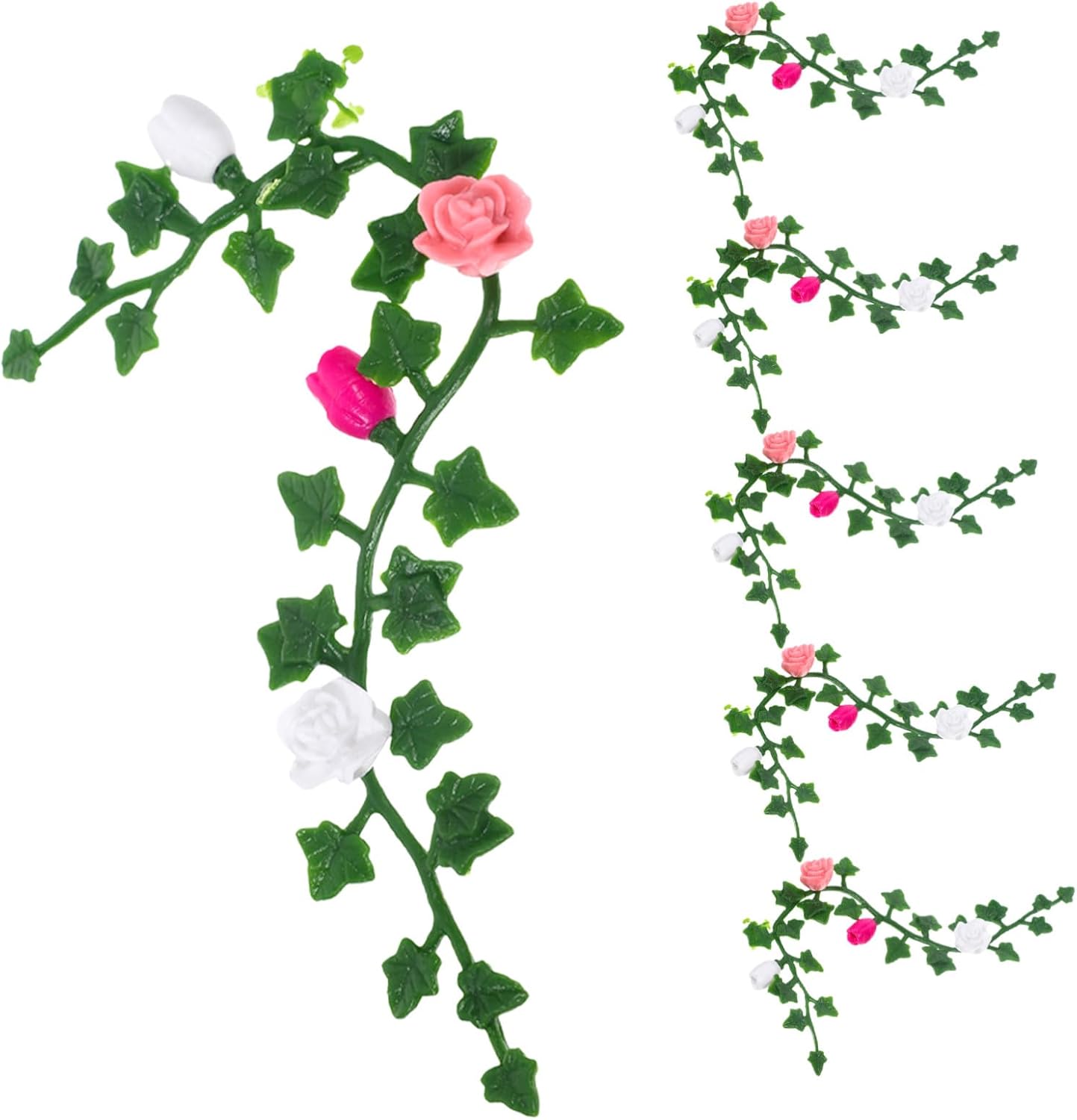Milisten 6pcs Miniature Rose Flower Vines for Dollhouse Micro Landscape Decoration Realistic Artificial Floral Vines for Fairy Gardens Mini Garden Scenes and Diorama Scenery Layouts