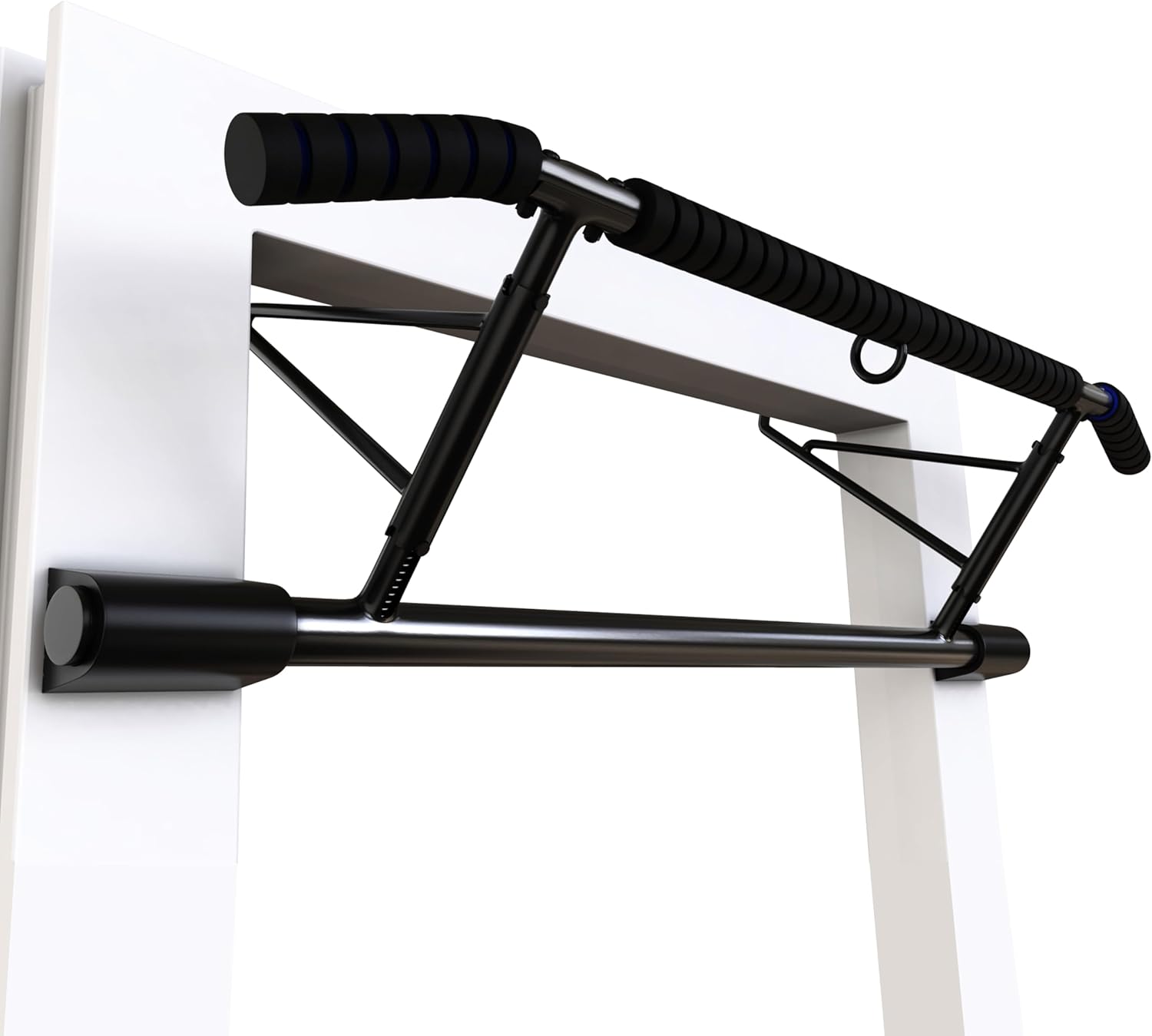Door Frame Pull Up Bar Doorway Fits 70-92cm Width 12-21cm Depth Door Frame Fitness Chin-Up Bar Frame for Home Gym Exercise with Padded Handles Bar No Drilling No Screws No Assembly Foldable for Home