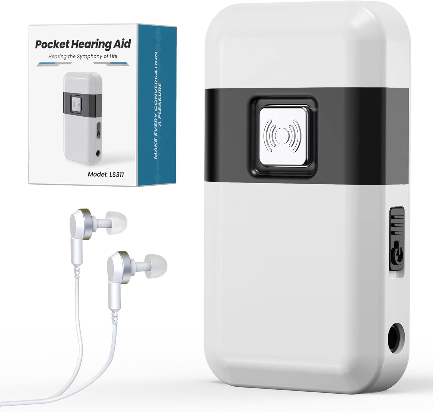 Hearing Aids, Hearing Aids for Seniors with Noise-Cancelling, OTC Hearing Aids Rechargeable, Hearing Amplifiers with 8 Volume Levels & 4 Hearing Modes, 160-Hour Battery Life, Clear Sound (Black)
