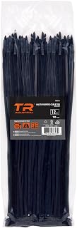 TR Industrial Multi-Purpose UV Resistant Black Cable Ties, 12 inches, 100 Pack