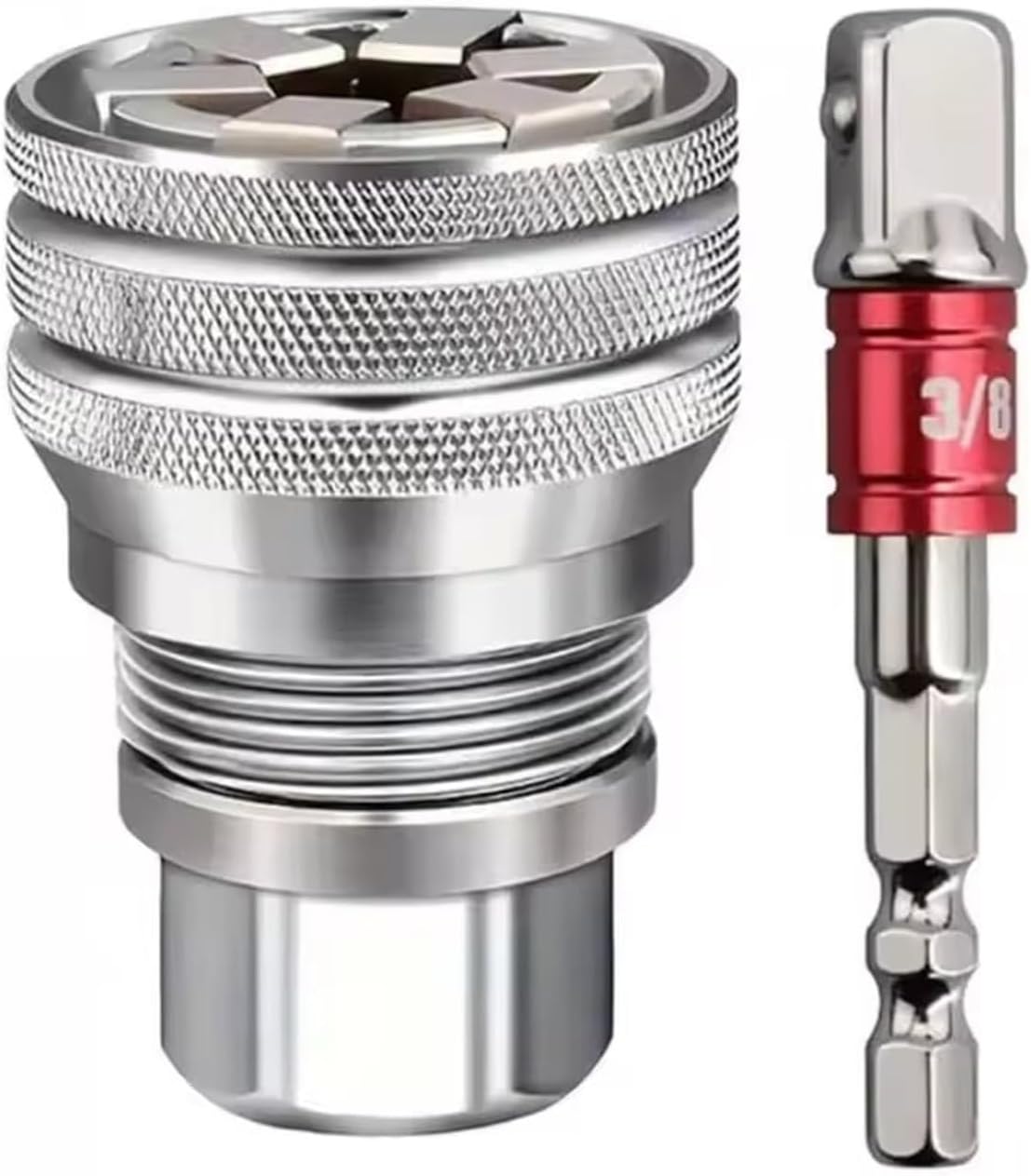 Multi-Function Universal Socket Wrench Tool - Universal Maintenance Tool, Adjustable Universal Socket Wrench, Universal Socket Tool for 3/8" Drive Ratchet Torque Wrench & Power Drill (Silver)